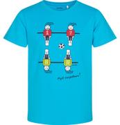 Piłka nożna - T-shirt z krótkim rękawem dla chłopca, z piłkarzykami, niebieski 3-8 lat - miniaturka - grafika 1