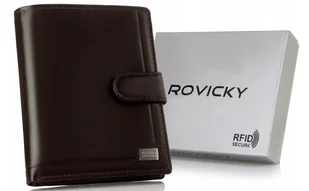 Duży, skórzany portfel męski na zatrzask - Rovicky - Portfele - miniaturka - grafika 1