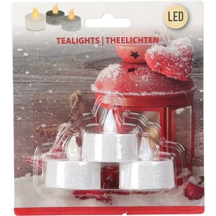 ZESTAW 3 ŚWIECZEK TEA LIGHT LED Z BROKATEM - Ozdoby bożonarodzeniowe - miniaturka - grafika 3