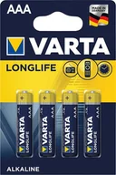 Baterie i akcesoria - Zestaw baterii alkaliczne VARTA Longlife LR03 (AAA) (x 4) - miniaturka - grafika 1