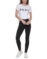 Legginsy - DKNY Damskie legginsy z logo, czarny, XXS - miniaturka - grafika 1