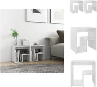 Szafki nocne - vidaXL Szafki nocne 2 szt. Biały wysoki połysk 40x30x40 cm materiał drewnopochodny - Stoliki nocne - miniaturka - grafika 1