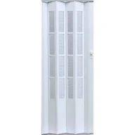 Drzwi wewnętrzne - Drzwi harmonijkowe CRYSTALLINE GLASS 011 86 x 203 cm biały - miniaturka - grafika 1