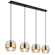 Lampy sufitowe - Globo Milley 15560-4H lampa wisząca zwis 4x60W E27 złota/czarna - miniaturka - grafika 1