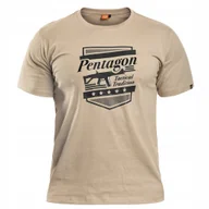 Koszulki męskie - Koszulka męska bawełniana sportowa T-Shirt Pentagon Acr Khaki Beżowa 4XL - miniaturka - grafika 1