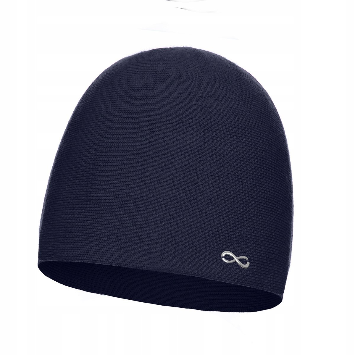 Klasyczna Czapka Damska Podwójna Elegancka Jesienno Zimowa Granatowa