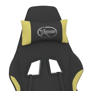 Lumarko Fotel gamingowy z podnóżkiem, czarno-jasnozielony, tkanina - Fotele gamingowe - miniaturka - grafika 11