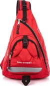 Plecaki - Bag Street Lekki Plecak Sportowy Na Jedno Ramię Damski Męski Pojemny Czerwony - miniaturka - grafika 1