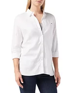 Bluzki damskie - Tommy Hilfiger Bluzka damska Heritage Regular Fit Shirt, CLASSIC WHITE, XXS - miniaturka - grafika 1