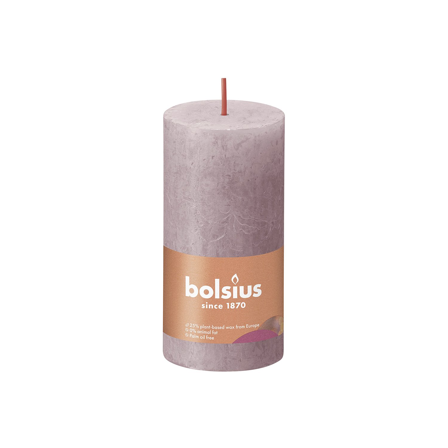 Rustykalna świeca filarowa Bolsius popielata róża 100/50mm