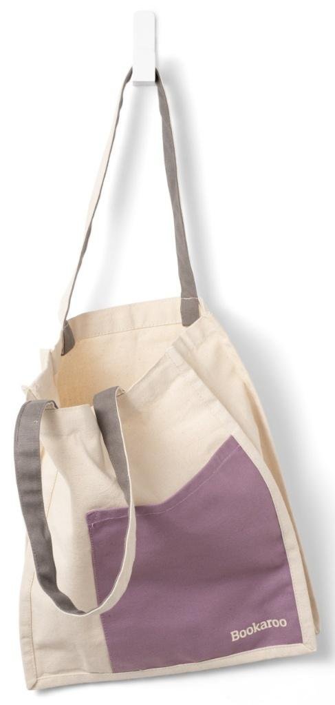 Bookaroo Torba bawełniana Aubergine&Cream