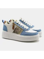 Trampki damskie - Belucci Sneakersy w kolorze błękitno-beżowym - miniaturka - grafika 1