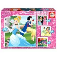 Układanki dla dzieci - Educa 17166 Progressive Puzzles "Disney Princess 12 + 16 + 20 + 25" - miniaturka - grafika 1