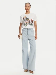 Just Cavalli T-Shirt 78PAHA01 Biały Regular Fit - Koszulki i topy damskie - miniaturka - grafika 1