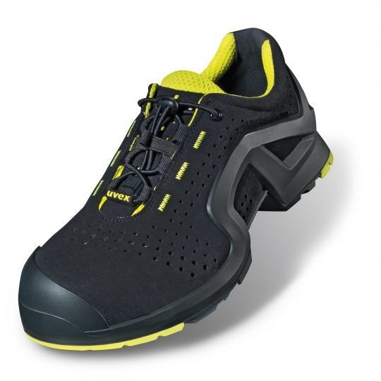 Uvex 85142, Unisex, Adult, Safety shoes, Lime, Black, P, S1, ESD, SRC, Speed laces