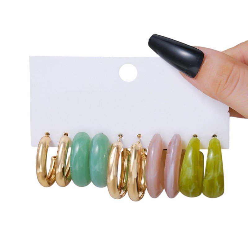 Zestaw 5 sztuk kolczyków wiszących K1685