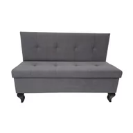 Pufy i podnóżki - Pufa z panelem i schowkiem Ludwik z przeszyciami 120cm h-82/83 różne kolory - miniaturka - grafika 1