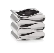 Donice - Osłonka Na Doniczkę Srebrna Połysk Ceramika 15Cm - miniaturka - grafika 1