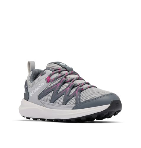 Columbia Youth Unisex Peakfreak Rush Waterproof, Waterproof Low Rise Trekking and Hiking Shoes, Steam/Wild Fuchsia, 3