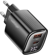 Ładowarki do telefonów - Ładowarka sieciowa Voltage GaN Charger Mini 33W PD 3.0 QC 3.0 USB-A USB-C Digital Display czarna - miniaturka - grafika 1
