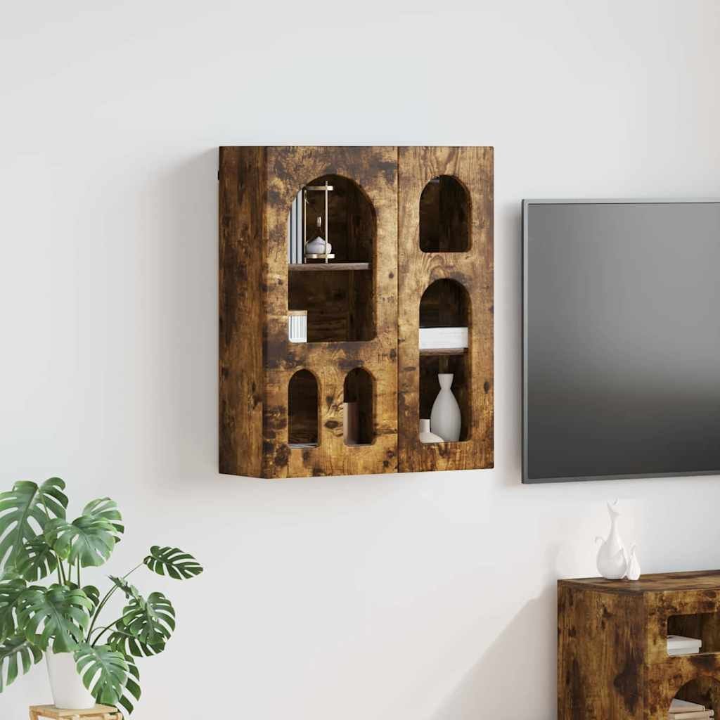 vidaXL Szafka wisząca z półką Wędzone dębowe 59 x 20 x 71,5 cm