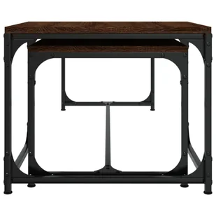 Lumarko Stoliki kawowe, 2 szt., brązowy dąb, materiał drewnopochodny - Ławy i stoliki kawowe - miniaturka - grafika 6