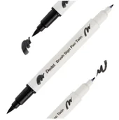 Kredki, ołówki, pastele i pisaki - PENTEL pisak pędzelkowy BRUSH SIGN PEN TWIN dwustronny do kaligrafii czarny - miniaturka - grafika 1