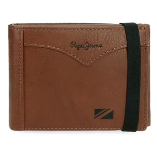 Pepe Jeans Kurtka Portfel z elastyczną tasiemką Brązowy 11,5x8,5x1 cm Skóra by Joumma Bags, Brązowy brązowy, Talla única, Portfel z elastyczną tasiemką - Portfele - miniaturka - grafika 1