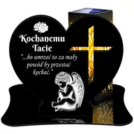 Lampiony i znicze - ZNICZ SOLARNY LED WIECZNY PODSTAWKA NA CMENTARZ GRÓB lampka Serce 3D DLA TATY - miniaturka - grafika 1