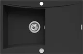 Zlewozmywaki - Zlew PYRAMIS SOFTLINE (79x51) 1B 1D volcano (czarny mat) (70168701) - miniaturka - grafika 1