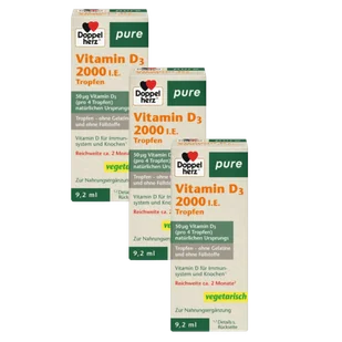3x Doppelherz® pure Witamina D3 2000, 3x 9,2 ml ZESTAW - Witaminy i minerały - miniaturka - grafika 1