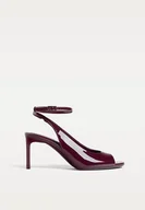 Sandały damskie - Stradivarius Czółenka z otwartym noskiem Ciemnoczerwony 36 - miniaturka - grafika 1