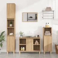 Meble łazienkowe - vidaXL 3-częściowy zestaw mebli łazienkowych, kolor dąb sonoma - miniaturka - grafika 1