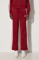 Spodnie damskie - Puma spodnie dresowe Iconic T7 Straight Leg Track Pants kolor bordowy wzorzyste 627996 - miniaturka - grafika 1