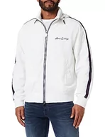 Kurtki męskie - Armani Exchange Męska kurtka Fluffy Collar Neck, długie rękawy, włoskie logo Shell Jacket, biały, XL - miniaturka - grafika 1