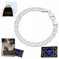 Bransolety męskie - Bransoletka Srebrna Męska Gucci Marina Żyletka 21cm Pełna Mocna Gruba 3,8mm - miniaturka - grafika 1