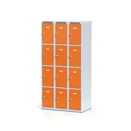 Szafki BHP - Szafka ubraniowa 12-drzwiowa, drzwi pomarańczowe, zamek cylindryczny - miniaturka - grafika 1