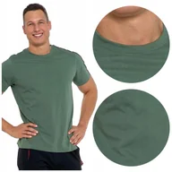 Koszulki męskie - Khaki KOSZULKA MĘSKA T-shirt Bawełniany BASIC Gładka MORAJ r. M - miniaturka - grafika 1