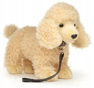 Maskotki i pluszaki - Maskotka Piesek Pudelek Beżowy Stojący ze smyczą - 24cm - miniaturka - grafika 1