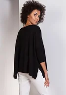 Swetry damskie - Sweter oversize, SWE114 czarny - miniaturka - grafika 1