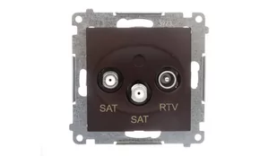 Kontakt Simon KONTAKT - Gniazdo SAT brąz mat DASK2.01/46 SIMON54 - Gniazdka elektryczne - miniaturka - grafika 1