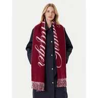Apaszki i szaliki damskie - Szalik Tommy Hilfiger Script Logo AW0AW17786 Bordowy - miniaturka - grafika 1