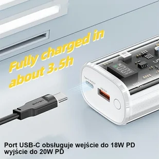 USAMS Powerbank 9000mAh PD 20W QC3.0+PD Dual-Port Fast Charge czarny/black 10KCD18901(US-CD189) - Powerbanki - miniaturka - grafika 6