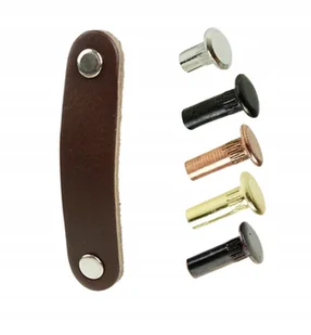 Skórzany uchwyt meblowy, brązowy 128 mm uchwyty - Meble modułowe i akcesoria - miniaturka - grafika 1