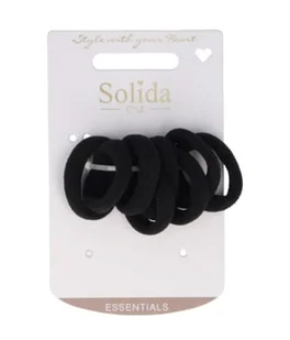 Solida Haargummis schwarz geriffelt, 8 Stk. Gumka do włosów 8 szt. - Ozdoby do włosów - miniaturka - grafika 1