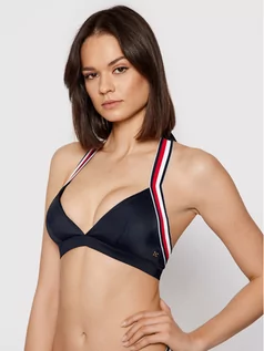 Stroje kąpielowe - Tommy Hilfiger Góra od bikini Triangle Fixed UW0UW02696 Granatowy - grafika 1