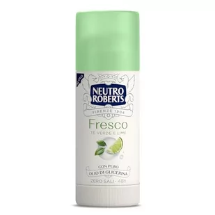 Neutro Roberts, Dezodorant Stick świeże zielone, zielona herbata i limonka, zero soli aluminium, zero plam, z czystego oleju glicerynowego, dezodorant mężczyźni i kobiety, testowane dermatologicznie, - Herbata - miniaturka - grafika 1