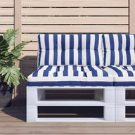 Poduszki na krzesła - vidaXL Poduszka na palety, niebiesko-białe paski, 70x40x12 cm, tkanina - miniaturka - grafika 1