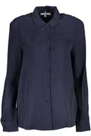Koszule damskie - NIEBIESKA KOSZULA DAMSKA Z DŁUGIM RĘKAWEM TOMMY HILFIGER - miniaturka - grafika 1