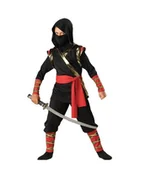 Stroje karnawałowe - Zestaw Strój Ninja Wojownik 110/116 + Miecz Ninja Czarny Mk107 - miniaturka - grafika 1